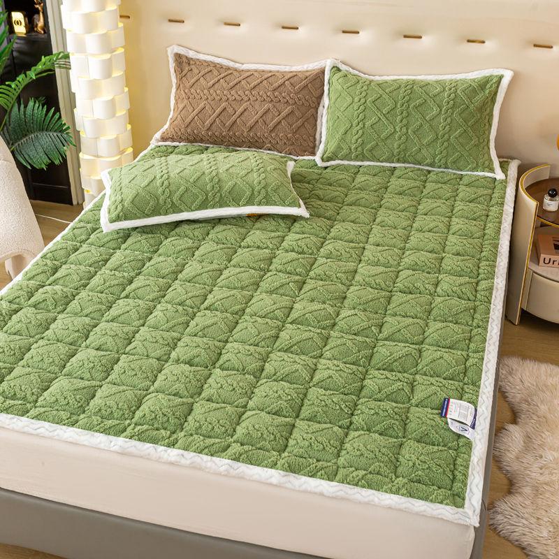 Зимний теплый бархатный матрас Tafu, мягкая подушка с бархатным одеялом, постельное белье, молочный бархатный чехол для студенческого общежития, машинная стирка