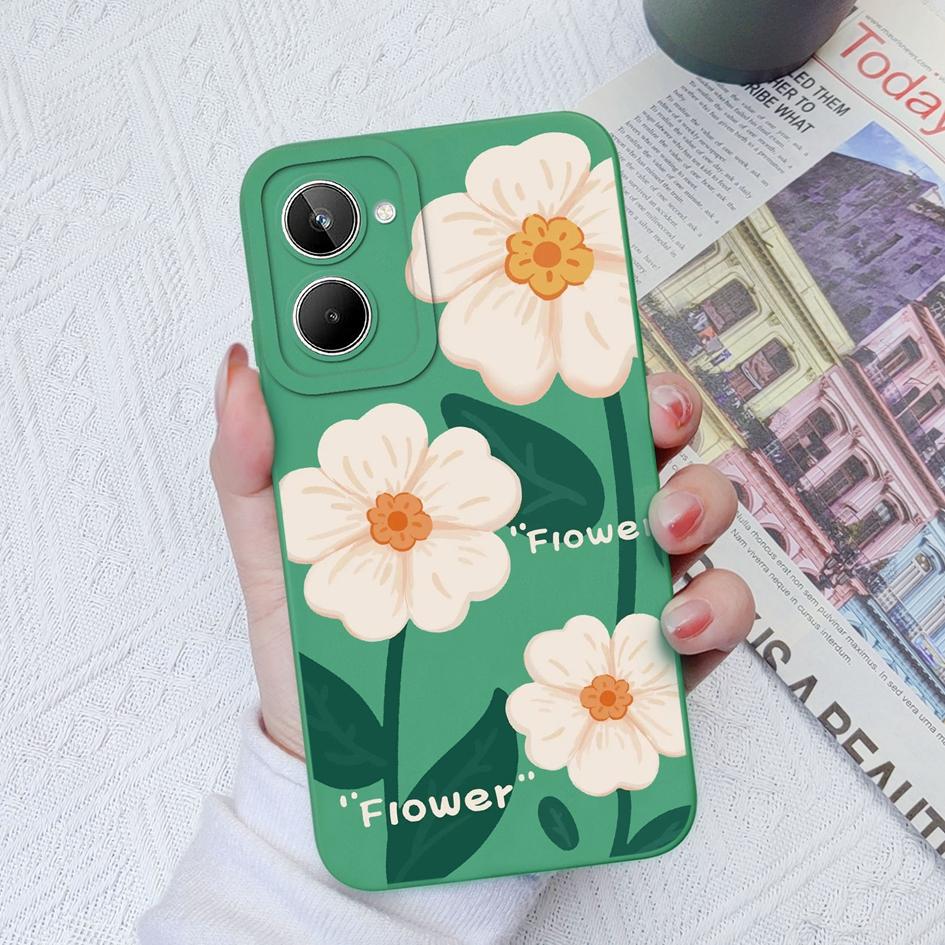 Чехол для телефона Realme 9 9i 4G 5G 5 6 7 8 9 10 Pro + противоударный матовый модный жидкий силиконовый чехол с цветком авокадо, мягкий ТПУ для OPPO Realme Fundas Coque