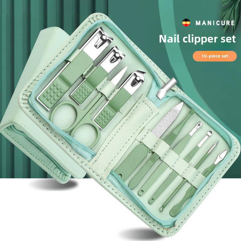 Набор из 22-х кусачек и ножниц из нержавеющей стали с зеленым футляром на молнии