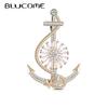 Quality Anchor Shape Brooch Zircon Pins Women's Brooch for Coat Suit Hijab Pins Gift