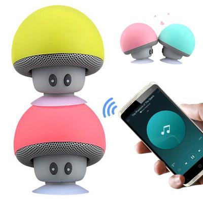 Портативная мини-милая колонка-присоска с поддержкой Bluetooth, грибная, водонепроницаемая, басовая звуковая коробка