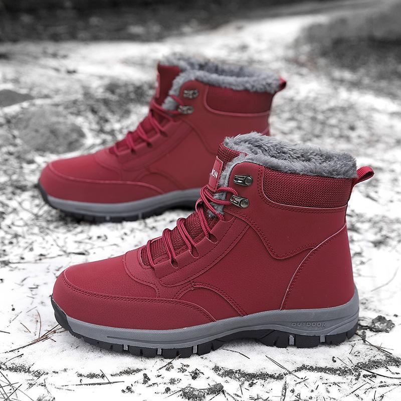 Men's Boots Winter Work Cotton Shoes Outdoor Wear-resistant Thick Sole Fashion Plush Warmth Casual Snow Boots for Women 2024