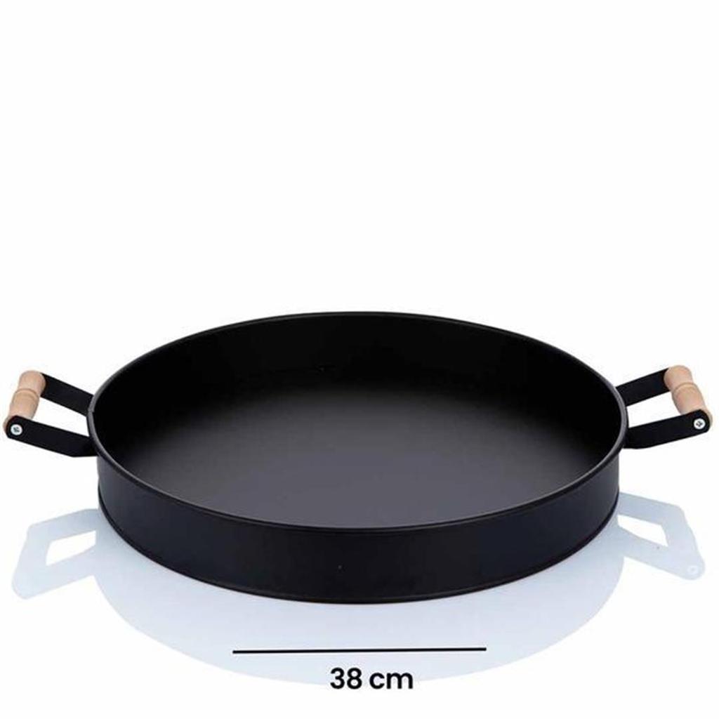 Evstyle Village Круглый поднос, черный, 38 см