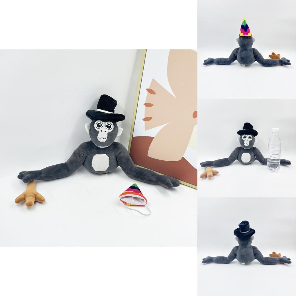 Новая плюшевая игрушка Gorilla Tag Monke, мягкая кукла с шляпой, высотой 25 см