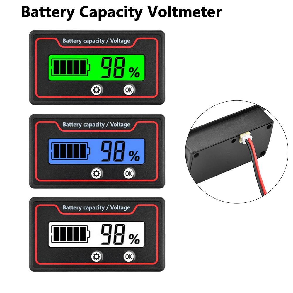 9-111V Battery Level Indicator Lead Acid Lithium LiFePO1 Battery Voltage Meter Custom Parameter For 11V-71V Battery Monitor