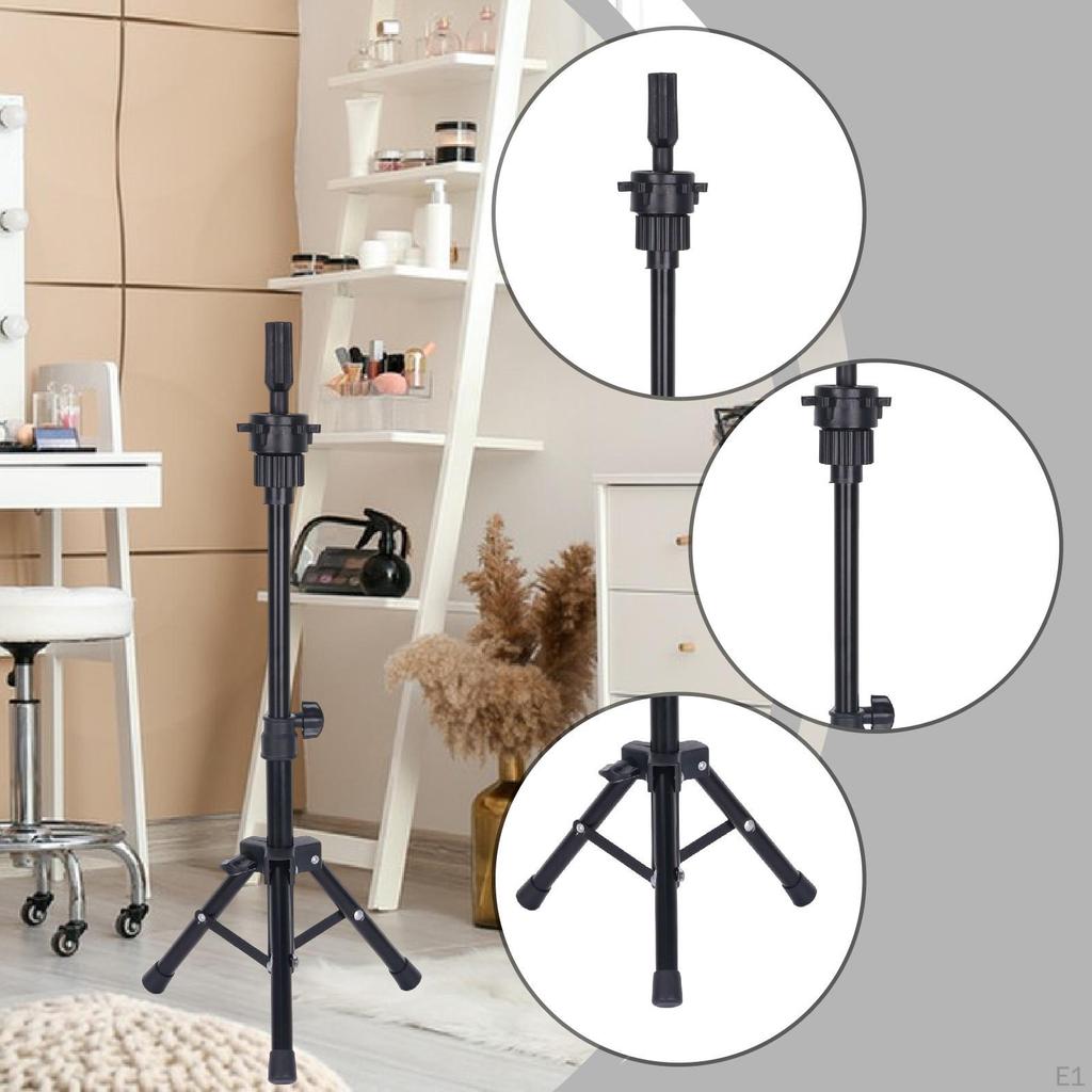 Mannequin Head Stand Adjustable, Display Makeup Braiding Desk Hair Styling Training Practice Wig