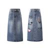 7-14 Years Kids Girls Denim Skirt Midi Skirt Casual A-line Skirt