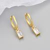 Trendy Rectangular Colored Zircon Earrings for Women - Fashionable and Versatile