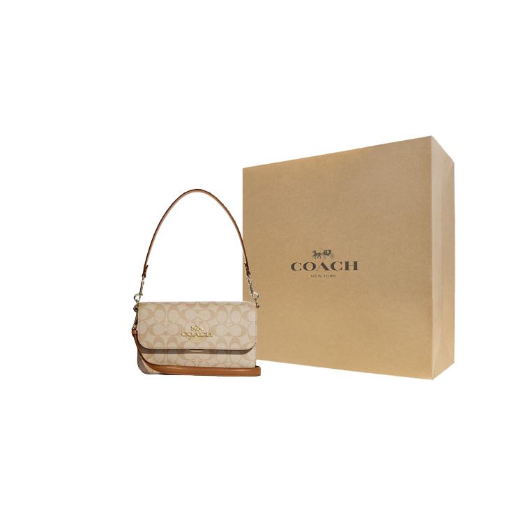 New COACH Canvas With Leather Portable Crossbody Bag, Shoulder Bag Women's Khaki CA529-IMNLJ