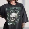 Gothic Monstera Skull Shirt, Dark Botanical Graphic Tee, Distressed Plant Lover T-Shirt