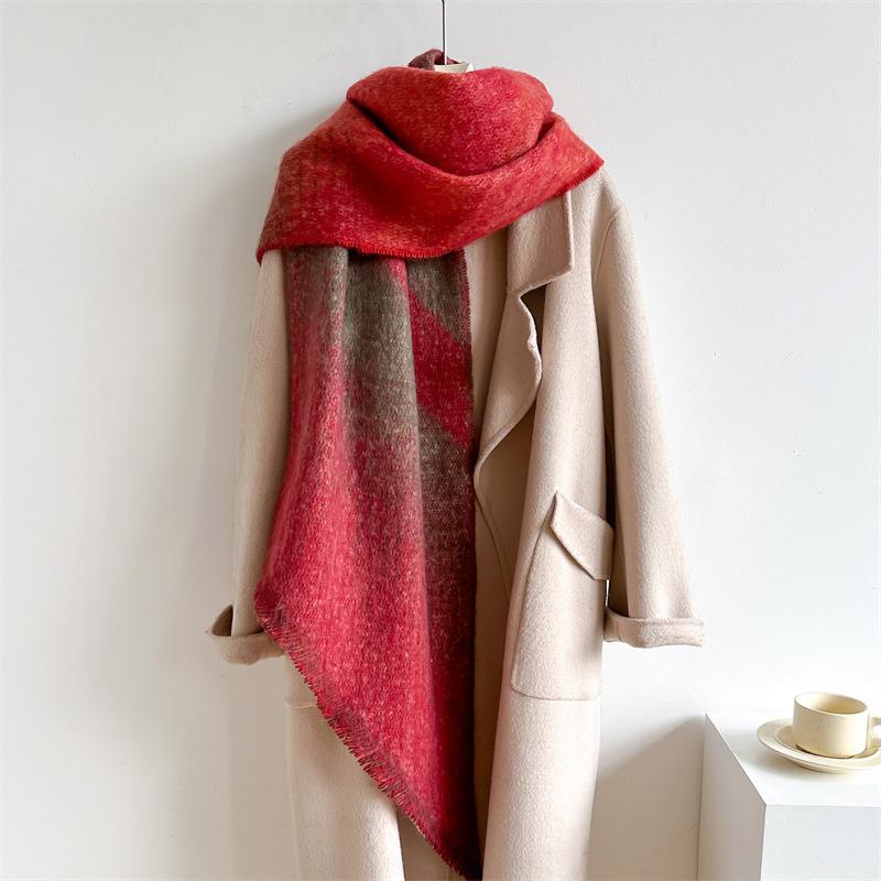 New Thickened and Elongated Winter Scarf Cashmere Feeling Shawl and Wraps Pashmina Neckerchief Bufanda Female Poncho 48Colors