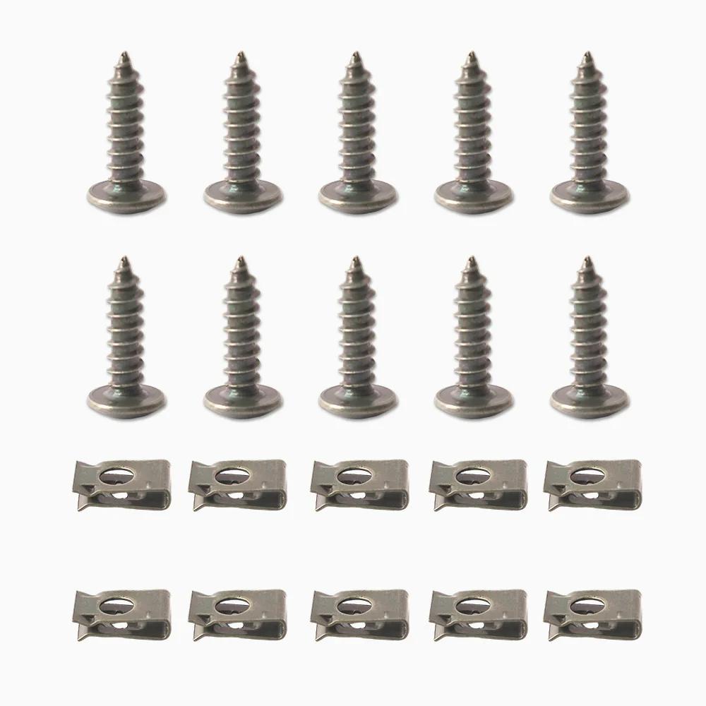 Self Tapping Screws Metal Fastener Clip for Car Motorcycle U-Type Clip with Screw Anti-rust Protection Clip Screw Iron Sheet Kit