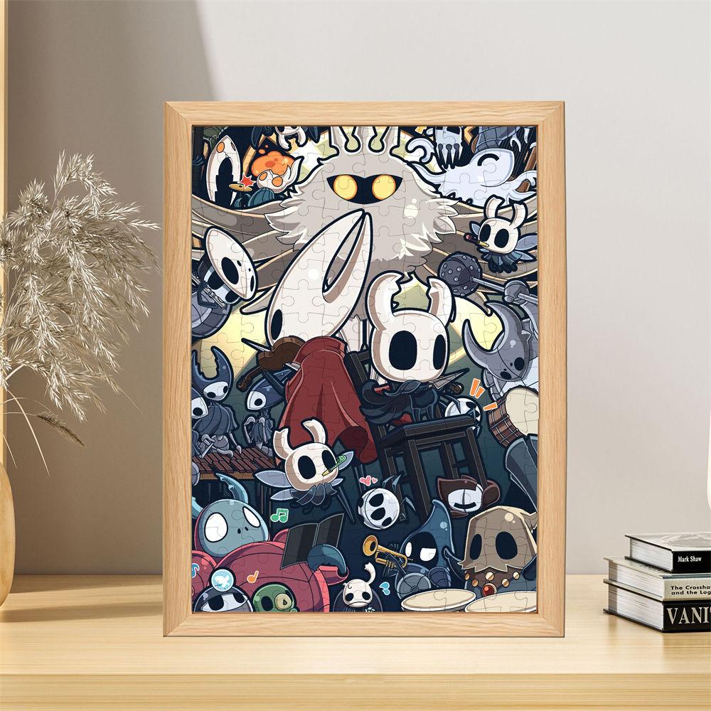 Пазл Hollow Knight с рамкой - 50 деталей Мультяшная игра Пазл Периферийный подарок для друга Фанатов 10x15см