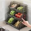Kitchen Vegetables Basket Stand Countertop Organizer Storage Sturdy 6 Grids Durability