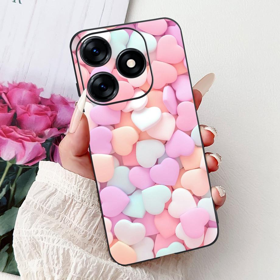 Роскошный Матовый Силиконовый Мягкий Чехол Для Tecno Spark 10c 10 Pro Spark10 4G 5G KI5k KI5q KI7 KI8 Capa Цветок Любящее Сердце Бантик Etui