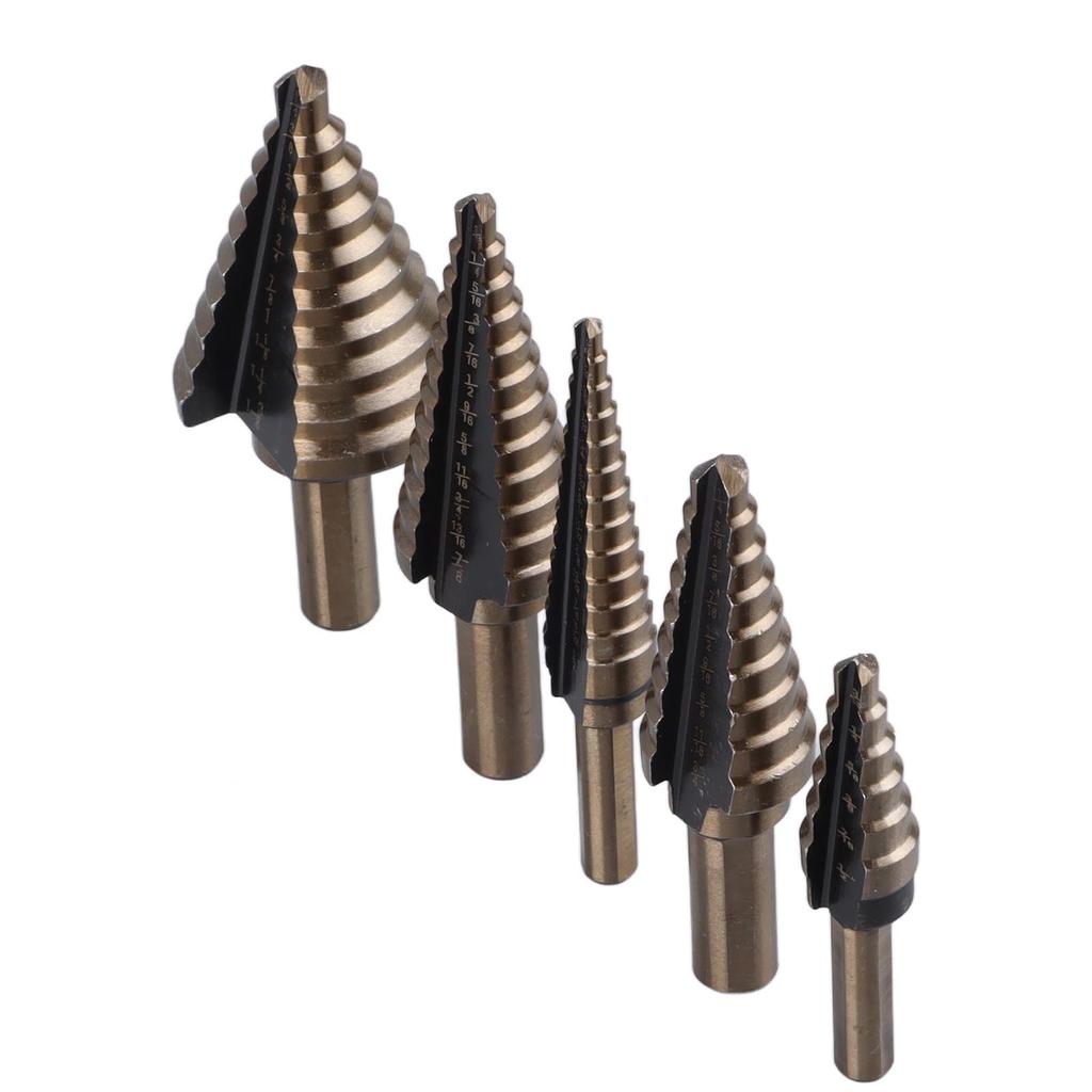 Набор из 5 ступенчатых сверл 316 до 1?38-дюймовые конусные сверла из карбида для дерева, металла, пластика