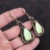 Серьги из лимонного хризопраза, медная проволока, драгоценные камни, ювелирные изделия, серьги ручной работы, женские ювелирные изделия, медная серьга для подарка, серьги, обернутые проволокой