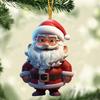 Рождественское украшение Дед Мороз 2D Акриловый мультяшный Санта с подарочной коробкой Украшение на рождественскую елку для рождественской елки Праздничный домашний декор