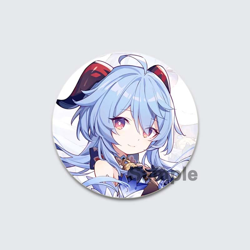 32/44/58mm Game Anime Genshin Impact Pin Fun Cartoon Cute Head Image Brooch Badge Bag Decor for Fans Collection Friends Gift Accessory