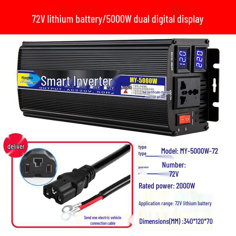 High-Power Electric Vehicle Inverter 48V-72V to 220V Universal Battery Converter