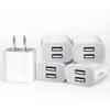 1/5Pcs USB Wall Chargers Block Power Adapter 2.1A Dual-Port Fast Charging Plug Cube Charger Adapter For IPhone For Samsung