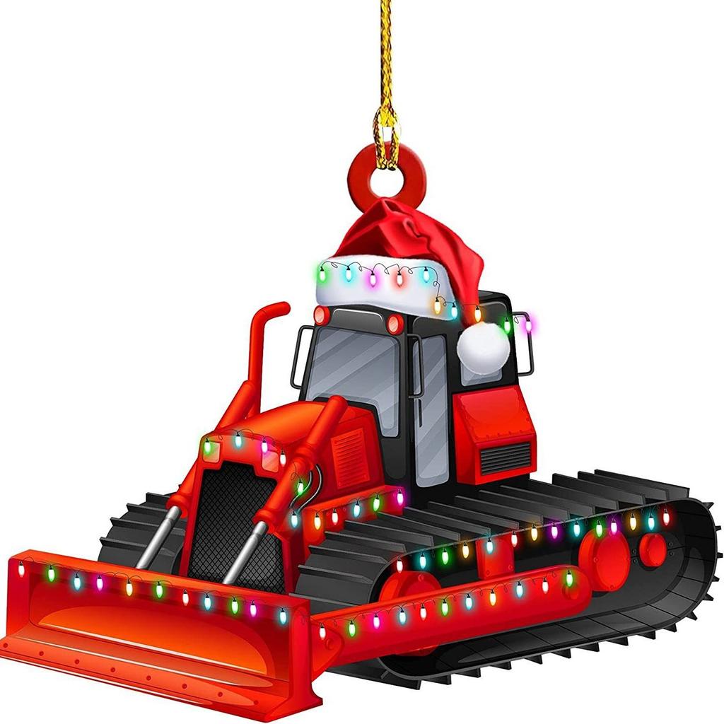 Christmas Tree Hanging Truck Pendant Christmas Excavator Decoration Antique Farmhouse Decoration, Festive Atmosphere Christmas Tree Pendant