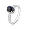 Silver Ring with Natural Sapphire, White Topaz (2116646)