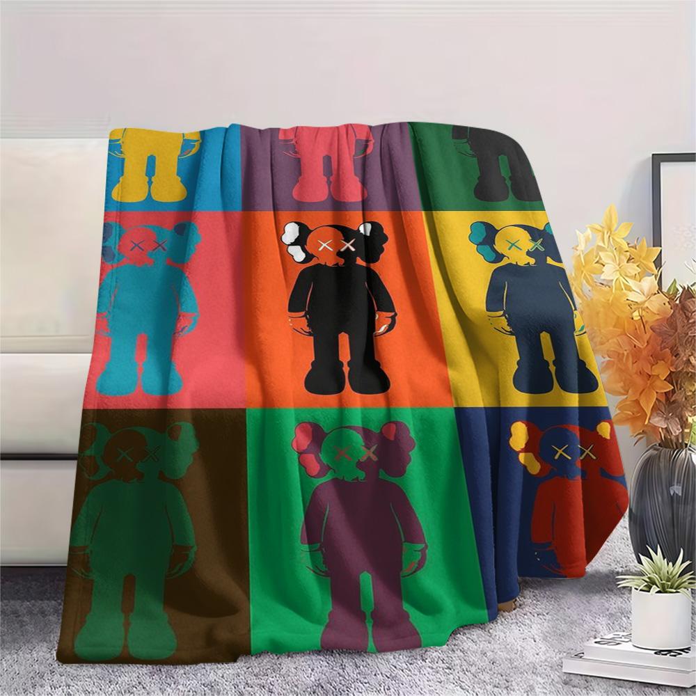 kaws printing Flannel Blanket Bedroom Coverlet Sofa Camping Warm blanket Gifts for family and friends(MJ039)