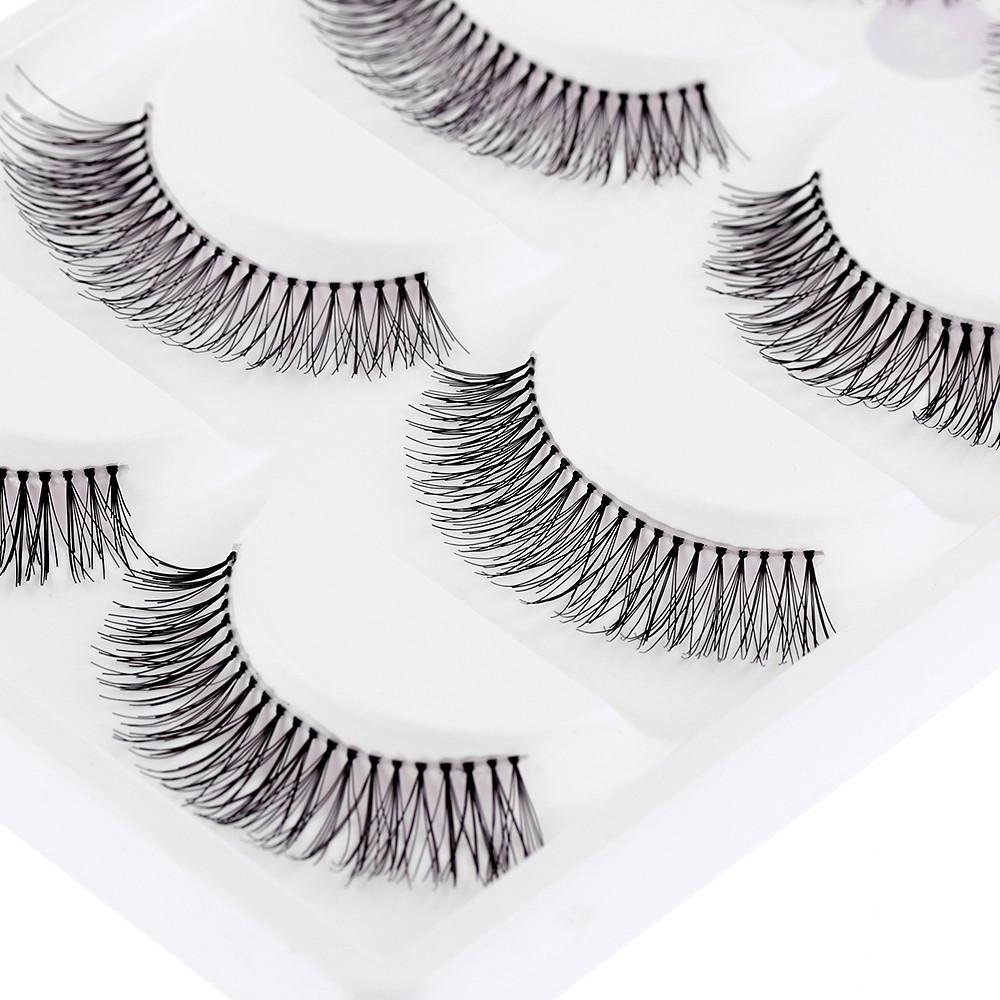 5 Pairs Makeup Natural Cross Black Handmade False Eyelashes Eye Lashes Extension