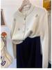 Gray Embroidered Raccoon Wool Cashmere Sweater Coat for Women - Thick Lazy Knit for Autumn/Winter