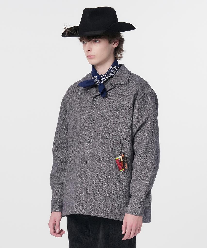 Honguseong Western Quilted Shirt_Charcoal