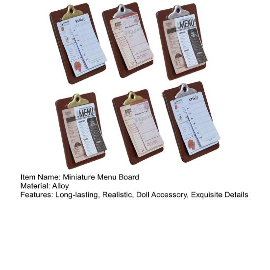 Миниатюрная доска меню Мини-планшет с карточкой меню Аксессуар для куклы для кукольного особняка 1/6 1/12 Сцена кафе-ресторана