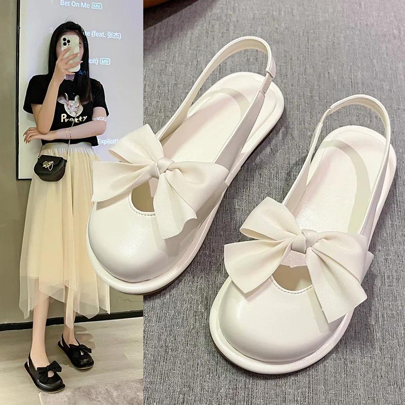 Модные повседневные босоножки Mary Jane Toe Fairy Wind 2024 Летние новые модные универсальные сандалии Niche Flat Simple Women Shoes