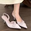 Fashion Women High Heels Sandals Bow Pointed Toe Shallow Sexy Heeled Shoes Summer Elegant Pumps Fashion Designer