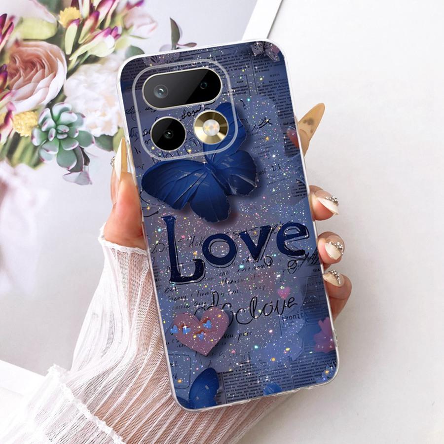 Чехол для Realme 16 Pro Цветок Бабочка Расписная Крышка Мягкий Силиконовый Корпус Для Realme16 16Pro 16 Pro+ Плюс Чехол для Телефона