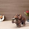 Brown Poly Resin 'Mother & Baby Elephant' 8 Inches - Set of 1 Showpiece Mother & Baby Elephant Figurine for Home Decor