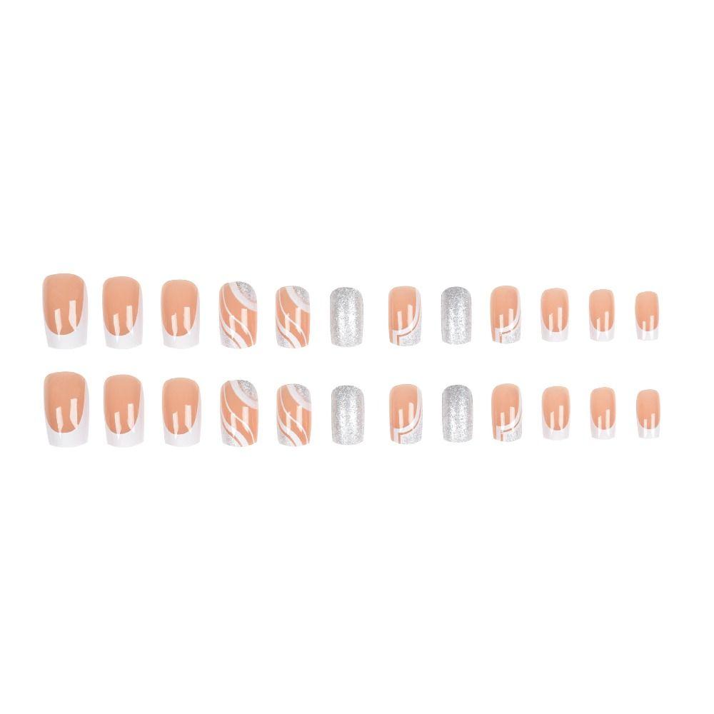 Nail Tips DIY Press on Nails Medium Length Wearable French Fake Nails