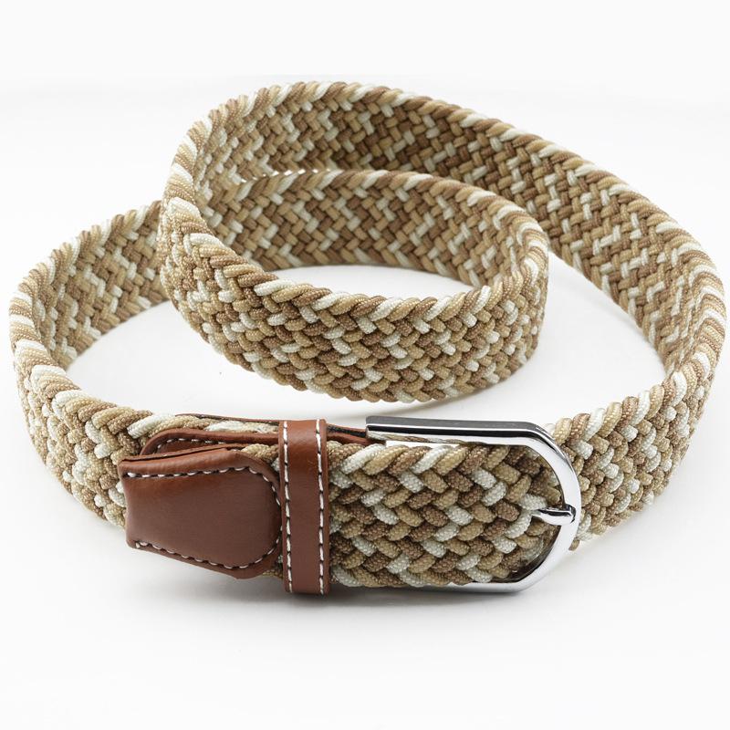 Холщовый тканый ремень, непористый эластичный тканый эластичный ремень с пряжкой, повседневный брючный ремень в корейском стиле, широкий для мужчин и женщин