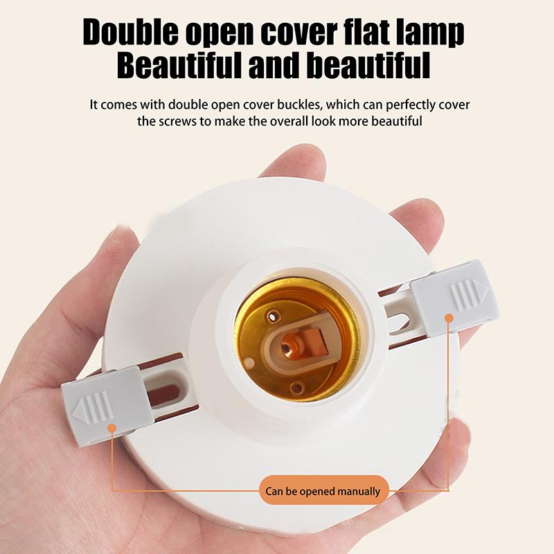 1/5Pcs Flat Light Bulb Socket Holder Adapter 220V E27 Screw Lamp Stand Base Cap Socket White Ceiling Light Lamp Bulb Fixing Base