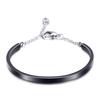Gold-Color Cuff Bangle for Women One Row Crystal Stainless Steel Bracelet Bangle Jewelry Adjustable Chain