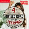 Двумерные плоские алюминиевые уличные знаки и таблички Anfield Liverpool, доступны в различных размерах. Настенные украшения в футбольной тематике с гофрированной текстурой