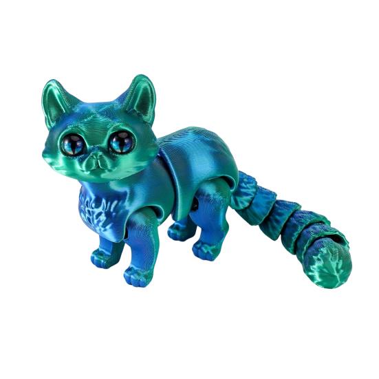 3D-печатное украшение в виде кота, подвижная фигурка кота с гибкими конечностями и хвостом, настольный питомец-кот, игрушка-антистресс для взрослых и детей, для дома и офиса