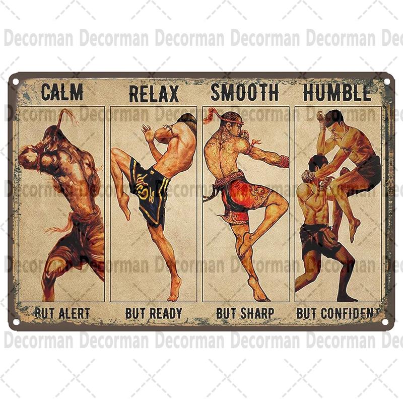 [ Mike86 ] Муай-тай Металлическая табличка Настенная Домашняя Бокс Таиланд Металлический Постер искусство Живопись Паб LTA-3188 20*30 СМ винтажный декор