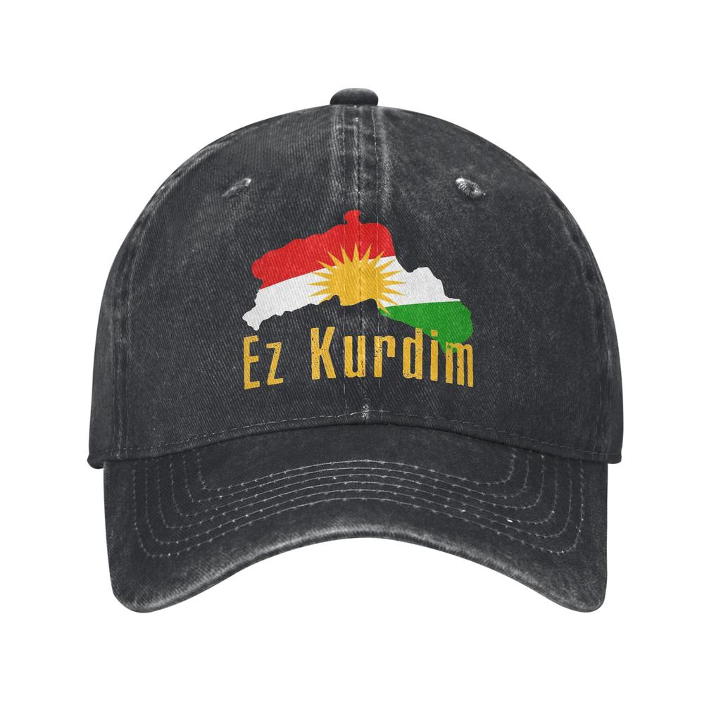 КАРТА КУРДИСТАНА Кепка бейсболка Ez Kurdim Винтажная Потертая Хлопок Головной убор Унисекс Стиль Для тренировок на свежем воздухе Регулируемые Кепки