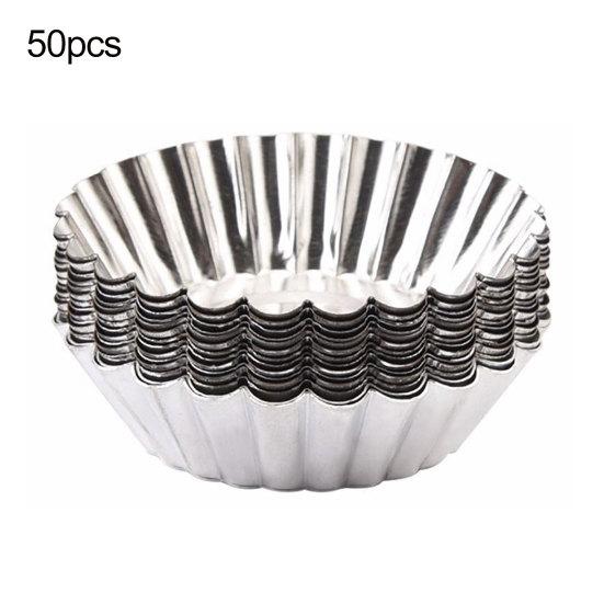 50 шт., форма для яичного пирога, антипригарная пищевая одноразовая фольга, форма для пудинга, помадка, форма для выпечки, кухонные принадлежности