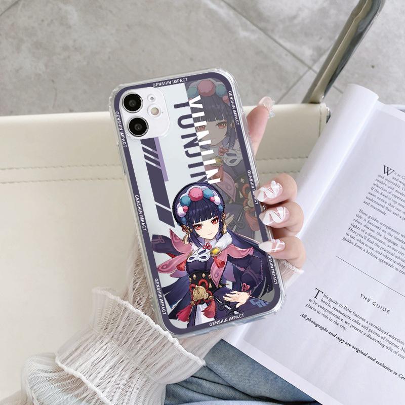 Прозрачный чехол для телефона с изображением аниме Genshin Impact для iPhone 13 12 Mini 14 11 Pro 7 8 X XR XS Max 5 6 6S Plus SE 2022 2020, матовый мягкий чехол