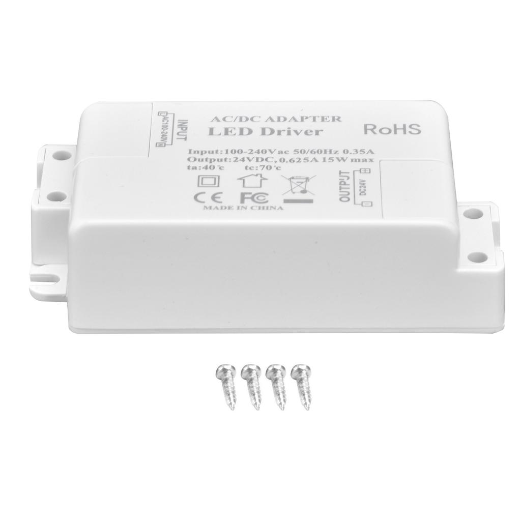 LED Driver DC24V 0.625A 15W DIY Lamp Low Voltage LED Driver Transformer AC 100‑240V