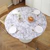 Yousheng Round Table Cover Waterproof Tablecloth with Elastic Edges Marble Pattern Fitted Table Cover for Home Dinner Party Decoration Table