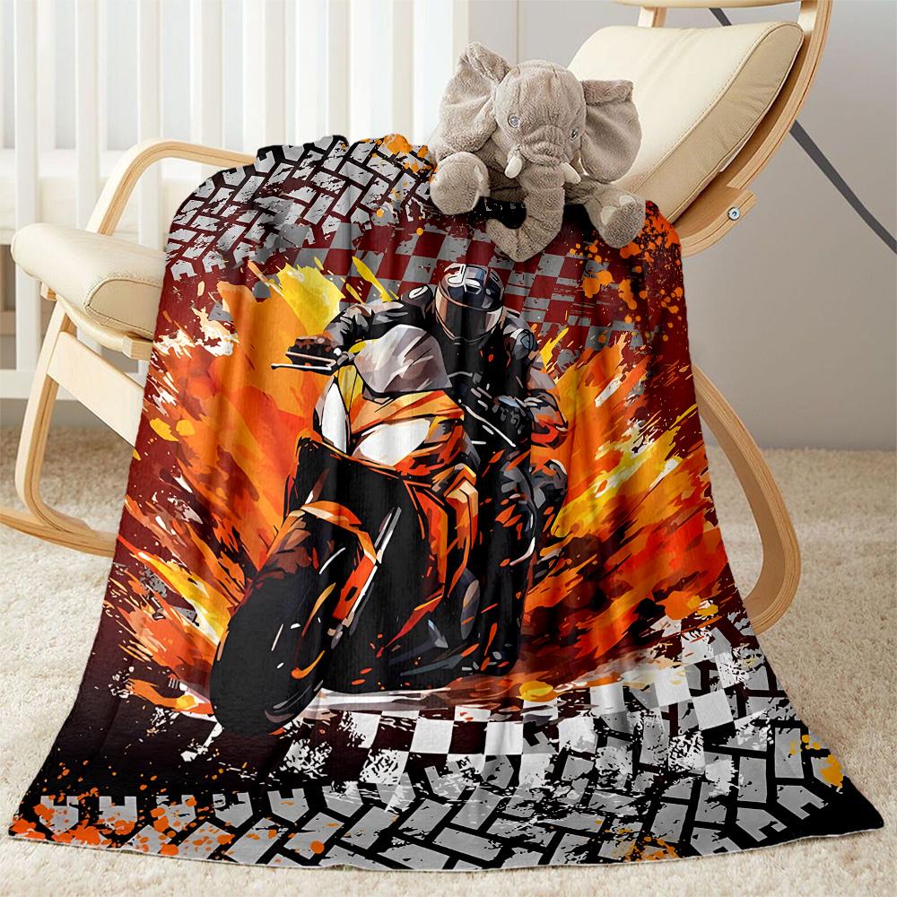 Motocross Adventure Sport Flannel Blanket - Soft and Suitable for Sofas, Beds, Offices, Travel, All Seasons, and The Best Gift for The Holidays.