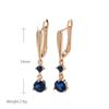 Новые длинные серьги-капли с синим цирконием для женщин, модные простые серьги золотого цвета, романтические винтажные украшения